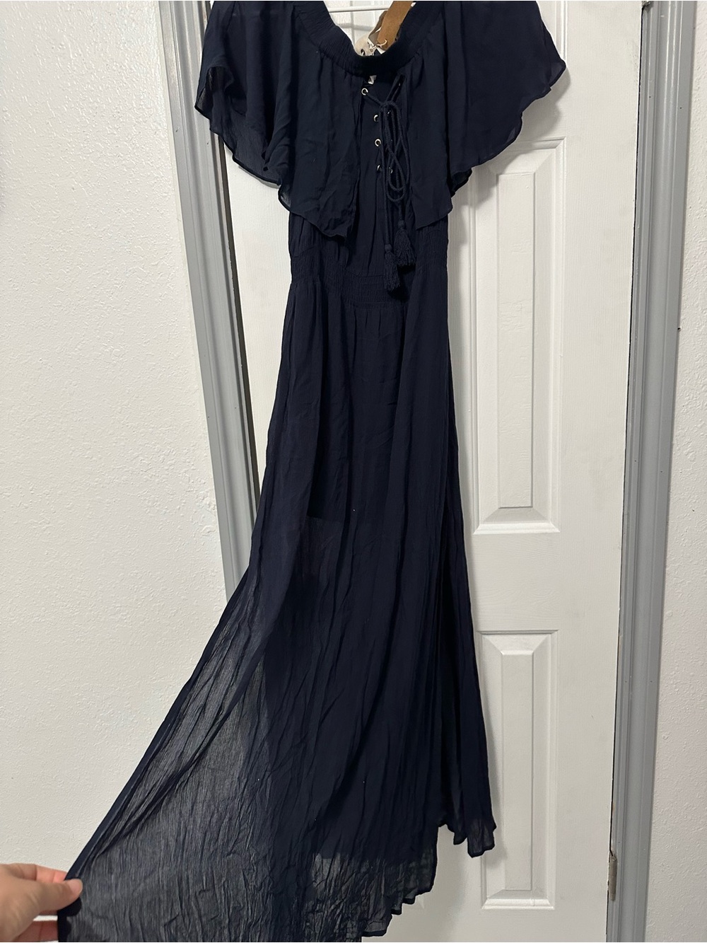 NWT Navy Blue Maxi Dress with side slits